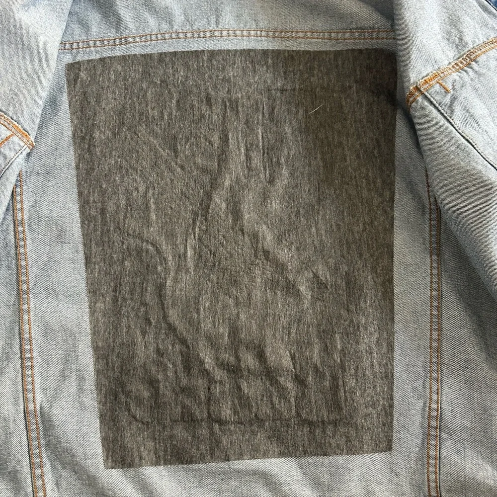 VTG TYCA Blue Jean Denim Jacket  Made USA Embossed‎ Rhythm Blues XXLarge BIKER